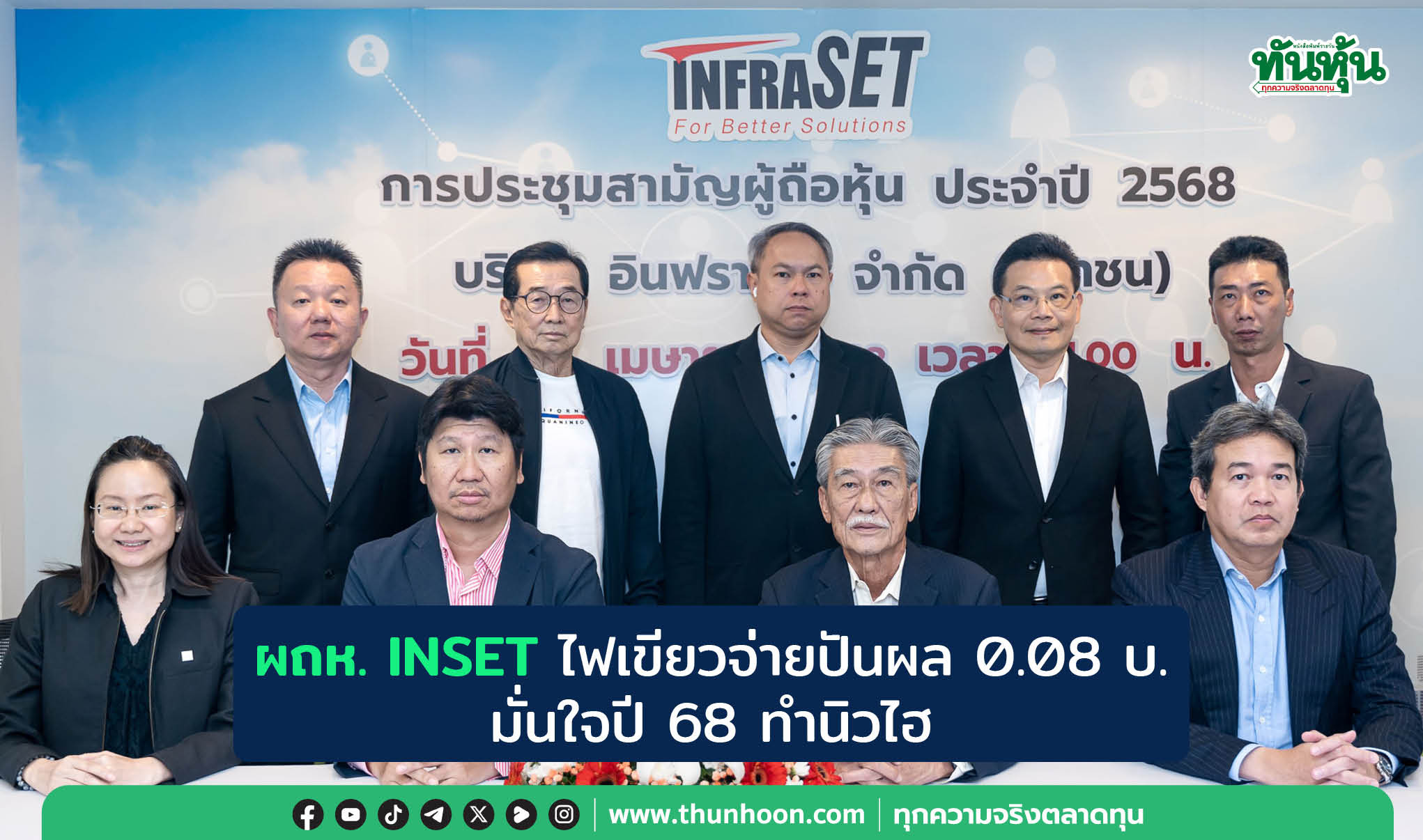 ผถห. INSET ไฟเขียวจ่ายปันผล 0.08 บ. มั่นใจปี 68 ทำนิวไฮ